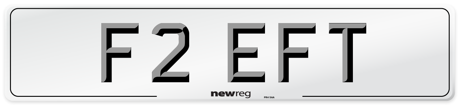 F2 EFT Number Plate from New Reg